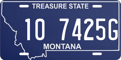 MT license plate 107425G