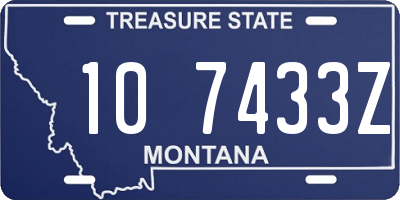 MT license plate 107433Z