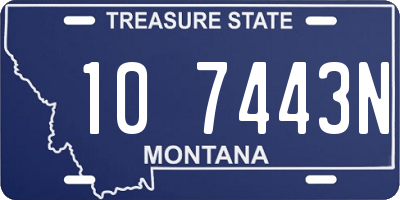 MT license plate 107443N