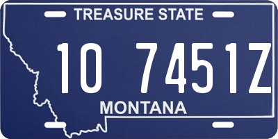 MT license plate 107451Z