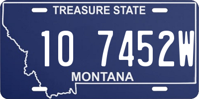 MT license plate 107452W