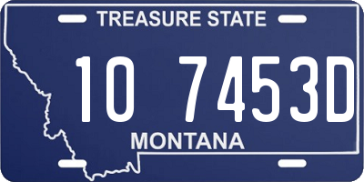 MT license plate 107453D