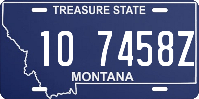 MT license plate 107458Z