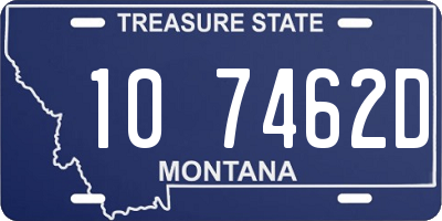 MT license plate 107462D
