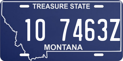 MT license plate 107463Z