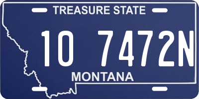 MT license plate 107472N