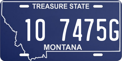 MT license plate 107475G