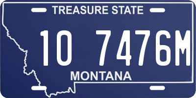 MT license plate 107476M