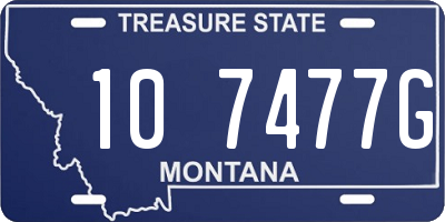 MT license plate 107477G
