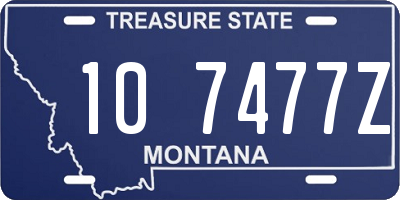 MT license plate 107477Z
