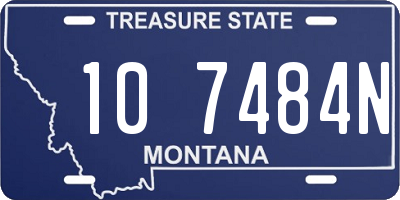 MT license plate 107484N