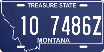 MT license plate 107486Z