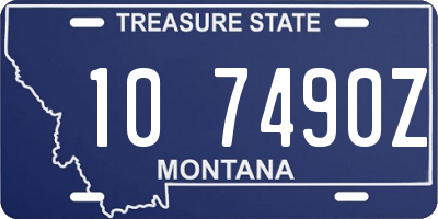 MT license plate 107490Z