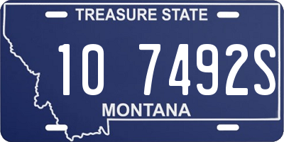 MT license plate 107492S