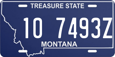 MT license plate 107493Z