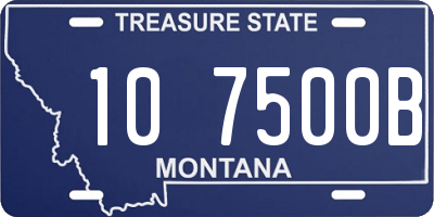 MT license plate 107500B