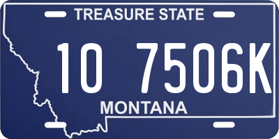 MT license plate 107506K