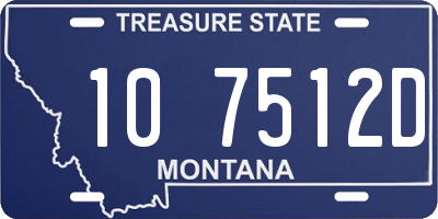 MT license plate 107512D