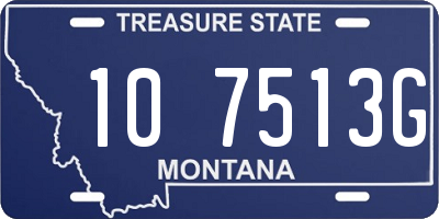 MT license plate 107513G