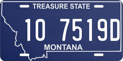 MT license plate 107519D