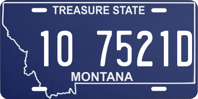 MT license plate 107521D