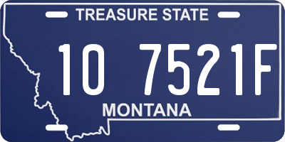 MT license plate 107521F