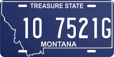 MT license plate 107521G