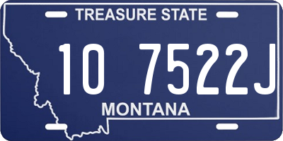 MT license plate 107522J