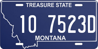 MT license plate 107523D