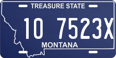 MT license plate 107523X