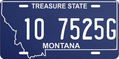 MT license plate 107525G