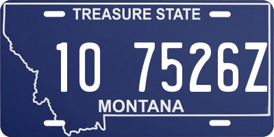 MT license plate 107526Z