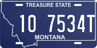 MT license plate 107534T