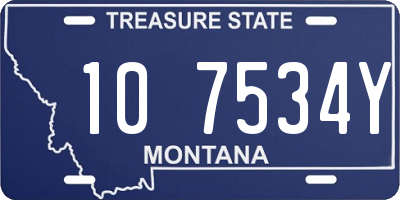 MT license plate 107534Y