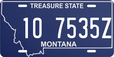 MT license plate 107535Z