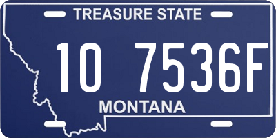 MT license plate 107536F