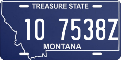 MT license plate 107538Z