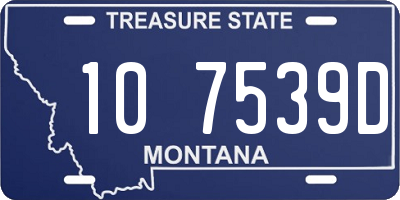 MT license plate 107539D