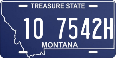 MT license plate 107542H