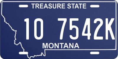 MT license plate 107542K