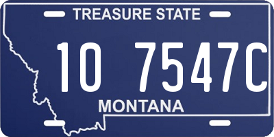 MT license plate 107547C