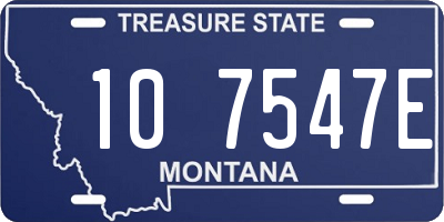 MT license plate 107547E