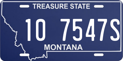 MT license plate 107547S