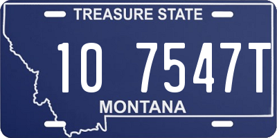 MT license plate 107547T