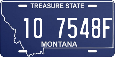 MT license plate 107548F
