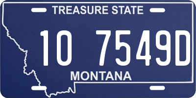 MT license plate 107549D