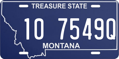 MT license plate 107549Q