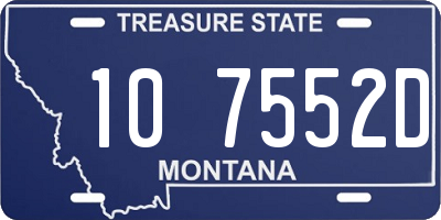 MT license plate 107552D