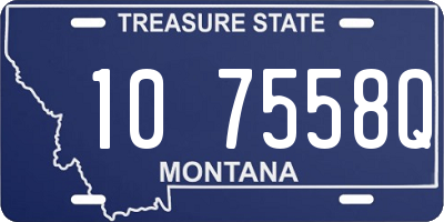 MT license plate 107558Q