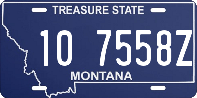 MT license plate 107558Z